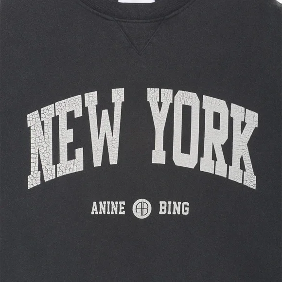 Anine Bing Size Small Ramona Sweatshirt in Washed Black - Picture 6 of 8